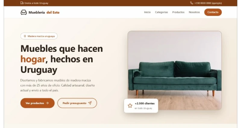 Captura del sitio Mueblería del Este