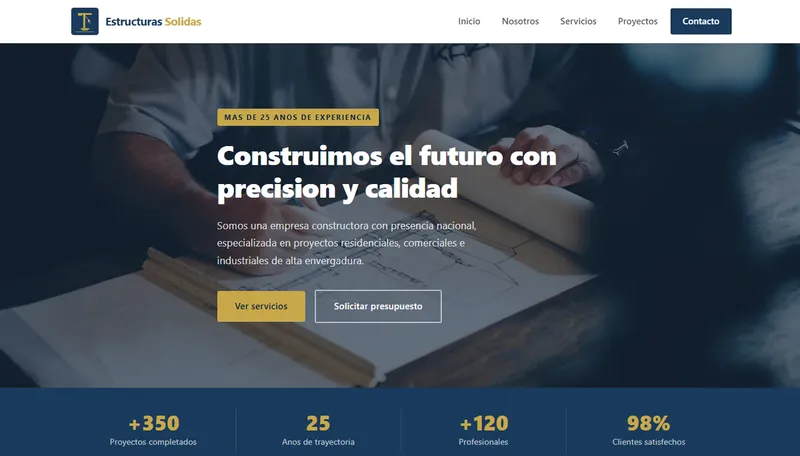 Captura del sitio Estructuras Sólidas