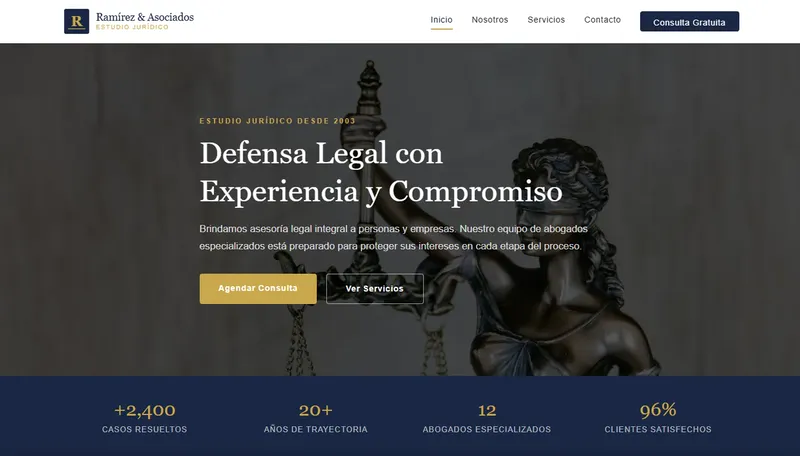 Captura del sitio Estudio Jurídico