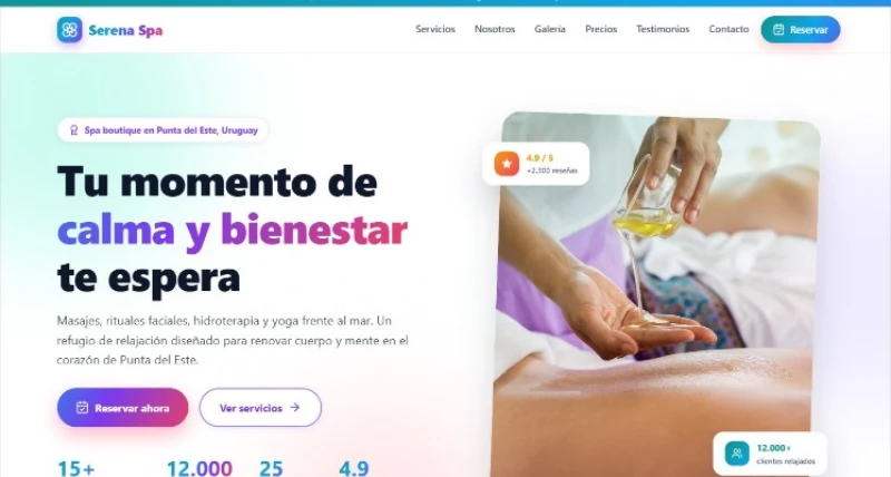 Captura del sitio Serena Spa & Wellness